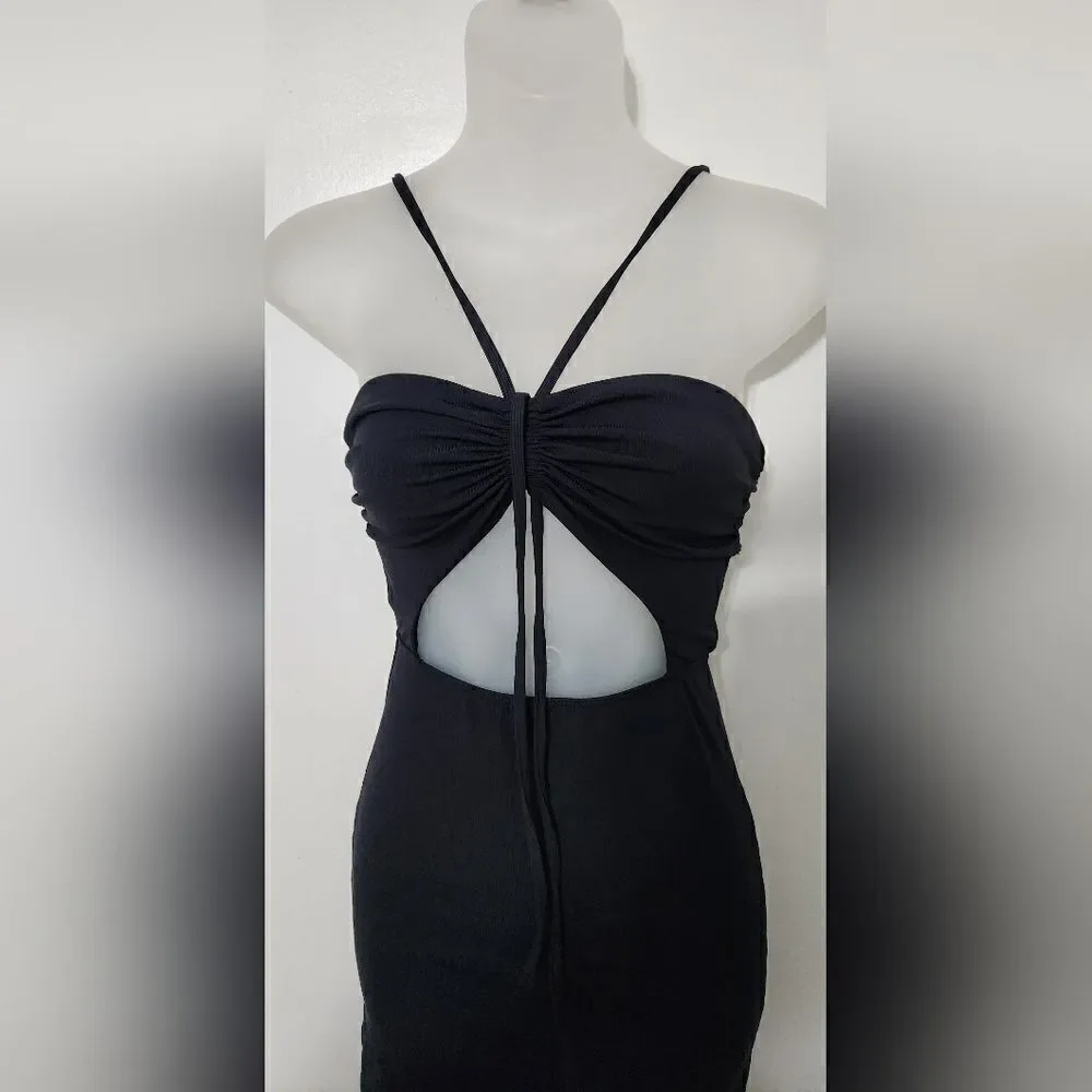 Maaji Black Cut Out Bodycon Mini Dress MEDIUM Kristin Coconutgirl Beach Club